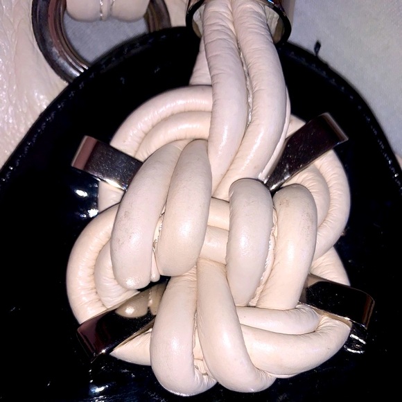 RARE CROMIA 100% ITALIAN Python/patent leather black and white shoulder bag - Picture 6 of 6